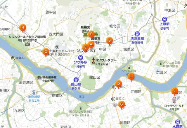 韓国 ソウル わかりやすい 地図 コネスト