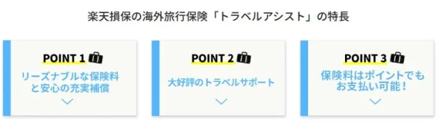 楽天損保の海外旅行保険のトラベルアシスト