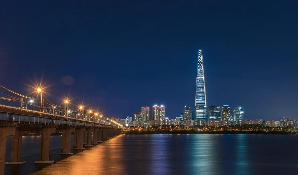 韓国ソウルの漢江と夜景