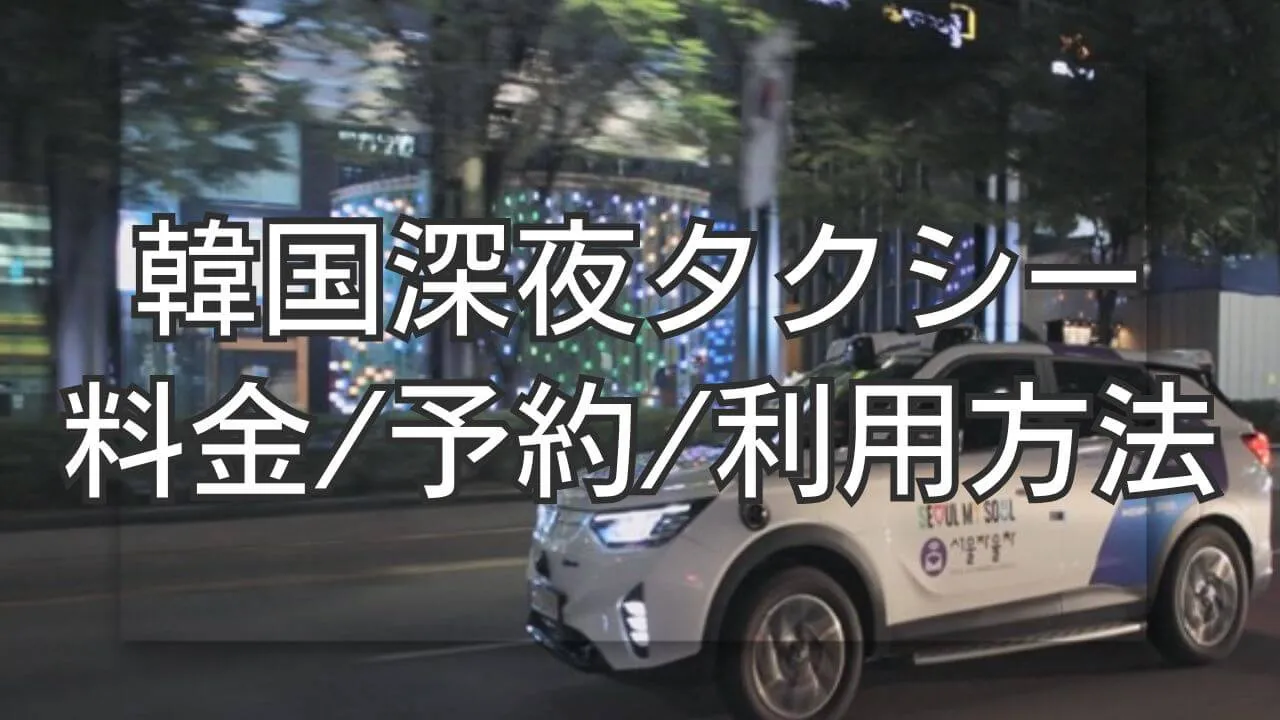 韓国深夜タクシーの利用方法！料金・予約・自律走行車の最新情報