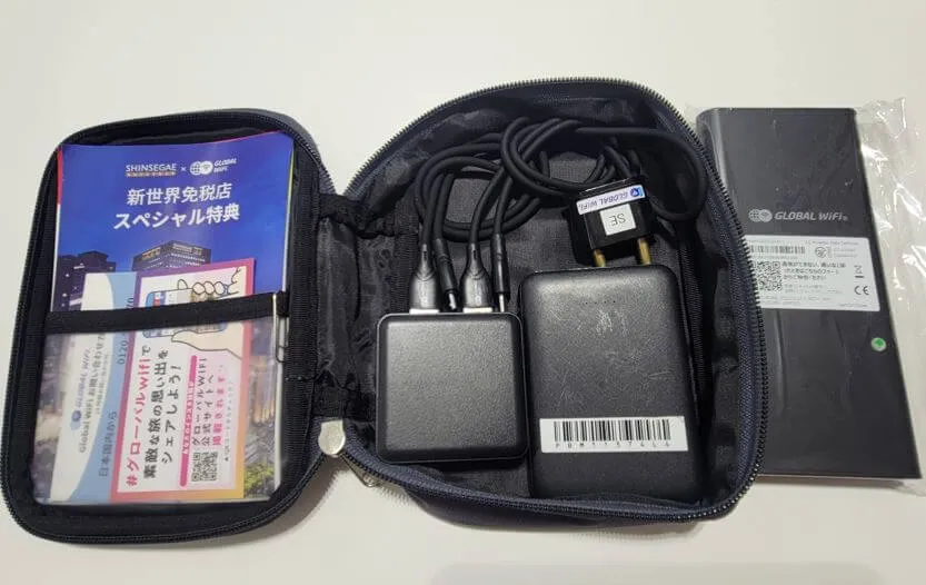 グローバルWi-Fiの大きさ付属品は？ポーチの中身を解説