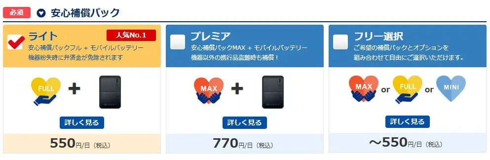 グローバルWi-Fiの大きさ安心補償パックは必要？