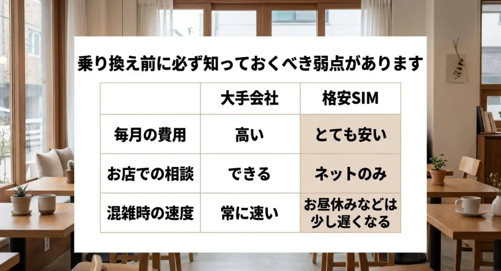 レンタルWi-Fi、eSIM、海外ローミング、プリペイドSIMの料金や利便性を比較した一覧スライド